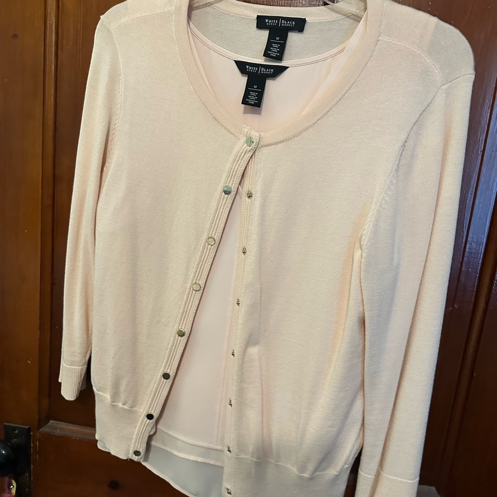 White House Black Market Cream Cardigan